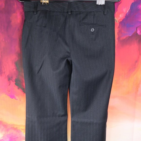 Express Editor Black Pants with Dotted Pale Pink Pinstripes, Size 0 - Picture 4 of 5